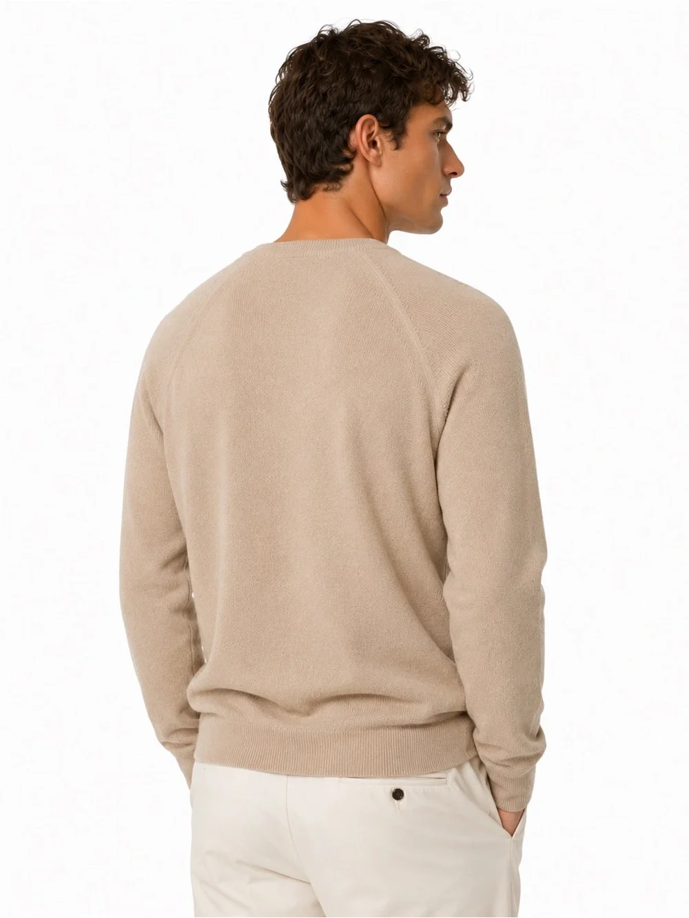 J.Crew Seed Stitch Cotton Crewneck Sweater Heathered Khaki Tan Light Large NWT